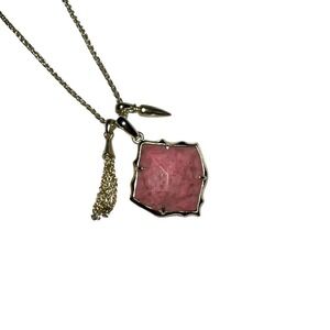 Kendra Scott Pink Marble Long Drop Chain Pendant